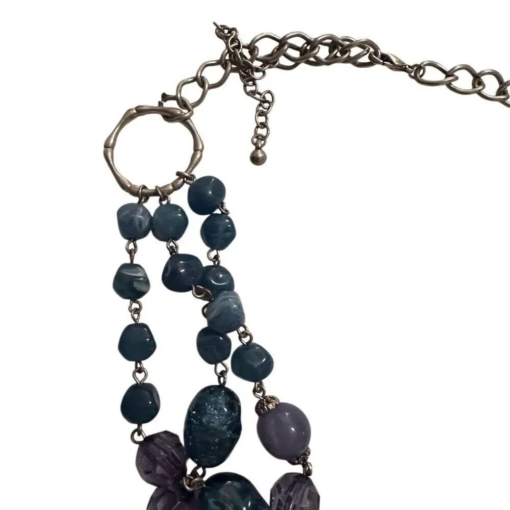 Nordstrom navy stone layered statement necklace